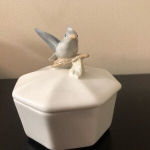 Vintage Otagiri Hummingbird Trinket Dish with Lid
